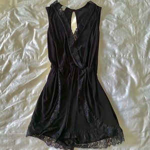 Black Polyester Romper Size-Medium